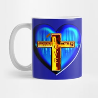 Hope Love Faith Cross HeartT-Shirt mug coffee mug apparel hoodie sticker gift Mug